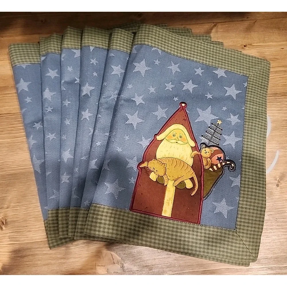(6) Vintage Valley‎ Forge Collection Country Style Christmas Placemats